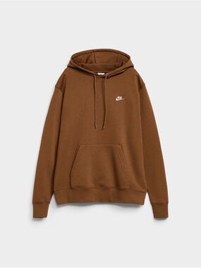 NWT Nike Brown Men's Pullover Hoodie with White Logo